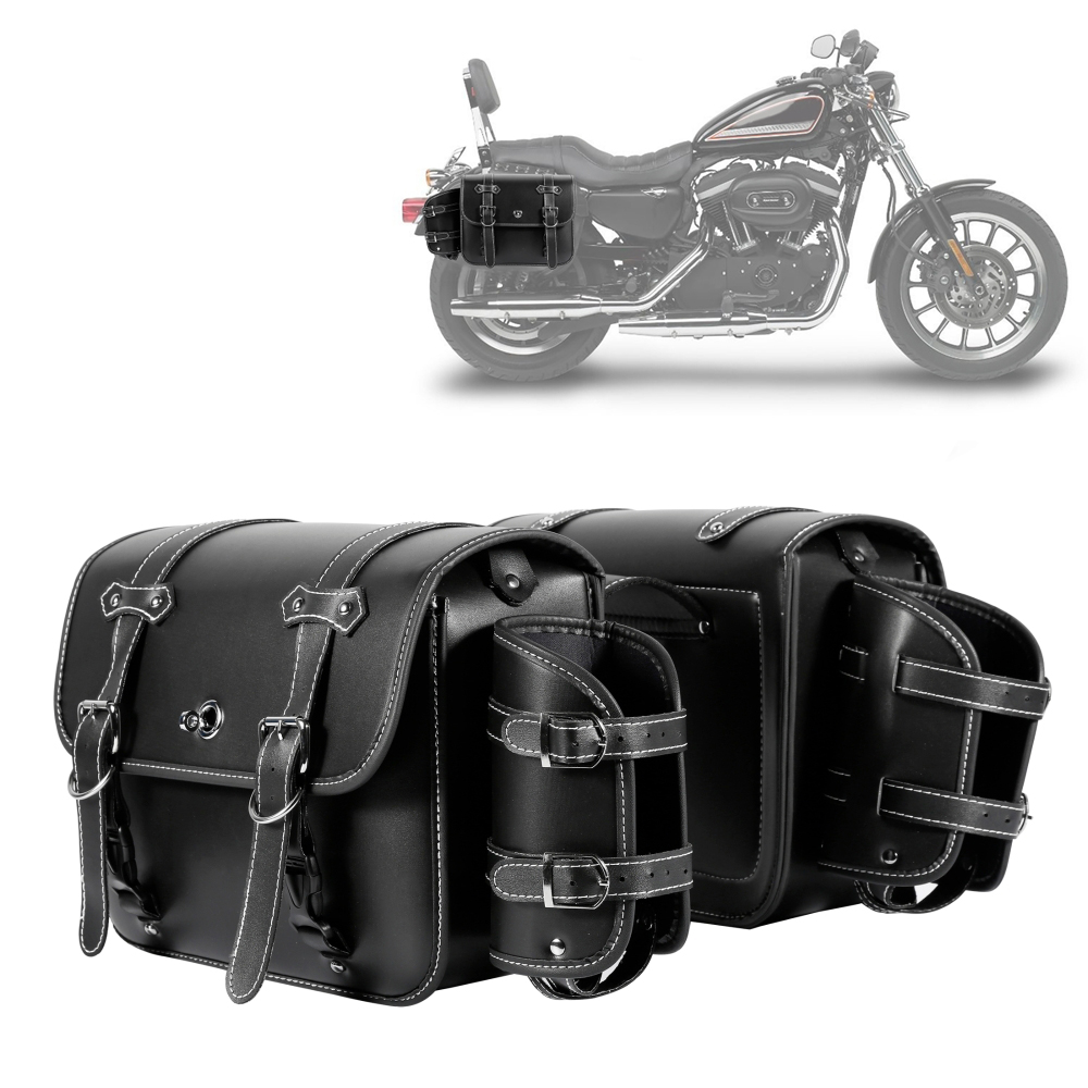 Panniers Waterproof Rear - Motorcycle Saddlebags with Cup Holder Waterproof
