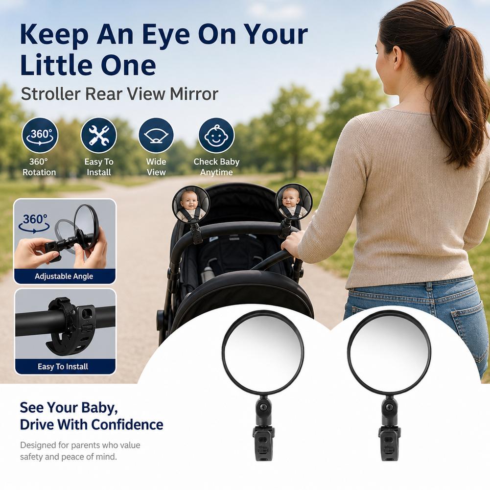 2Pcs Bike Mirror Adjustable Ha - Mirror Handlebar Convex ulasan dan harga