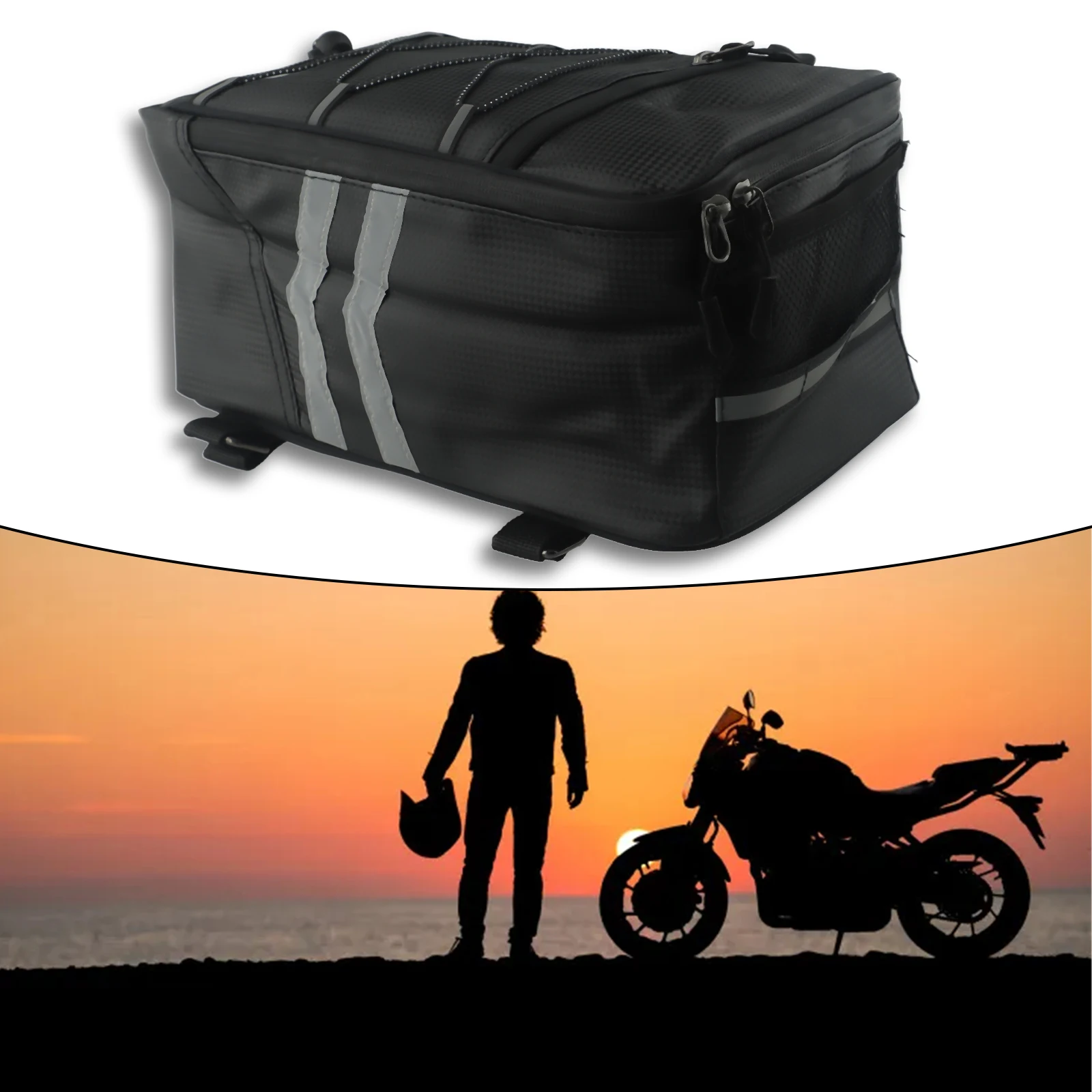 Motorcycle 8L Rear Carrier Bag - Panniers Waterproof Rear ulasan dan harga