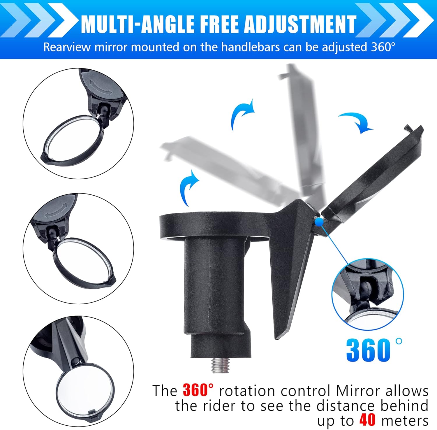 1/2pcs Bicycle Rearview Mirror - Mirror Handlebar Convex ulasan dan harga