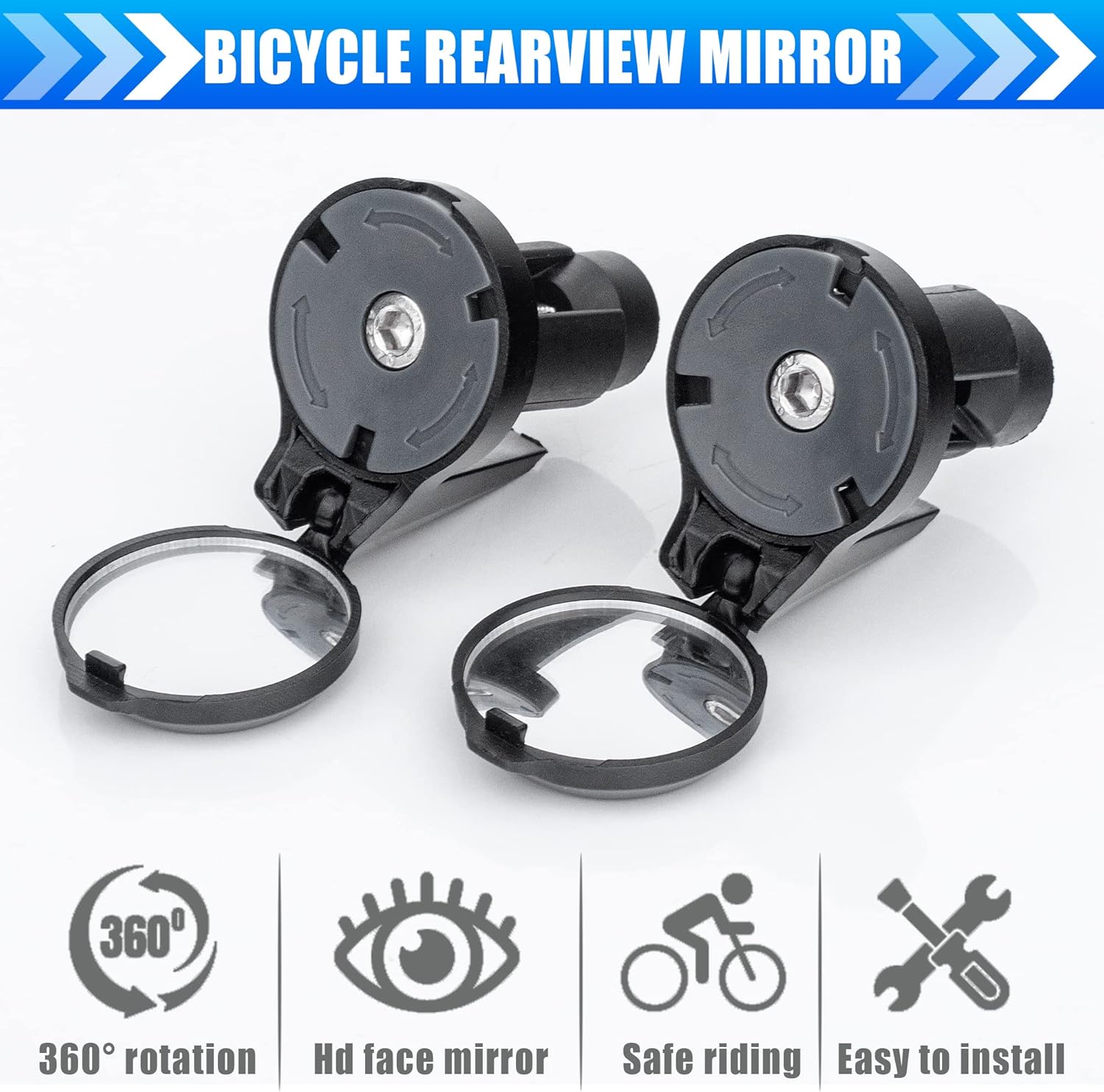 1/2pcs Bicycle Rearview Mirror - Mirror Handlebar Convex ulasan dan harga