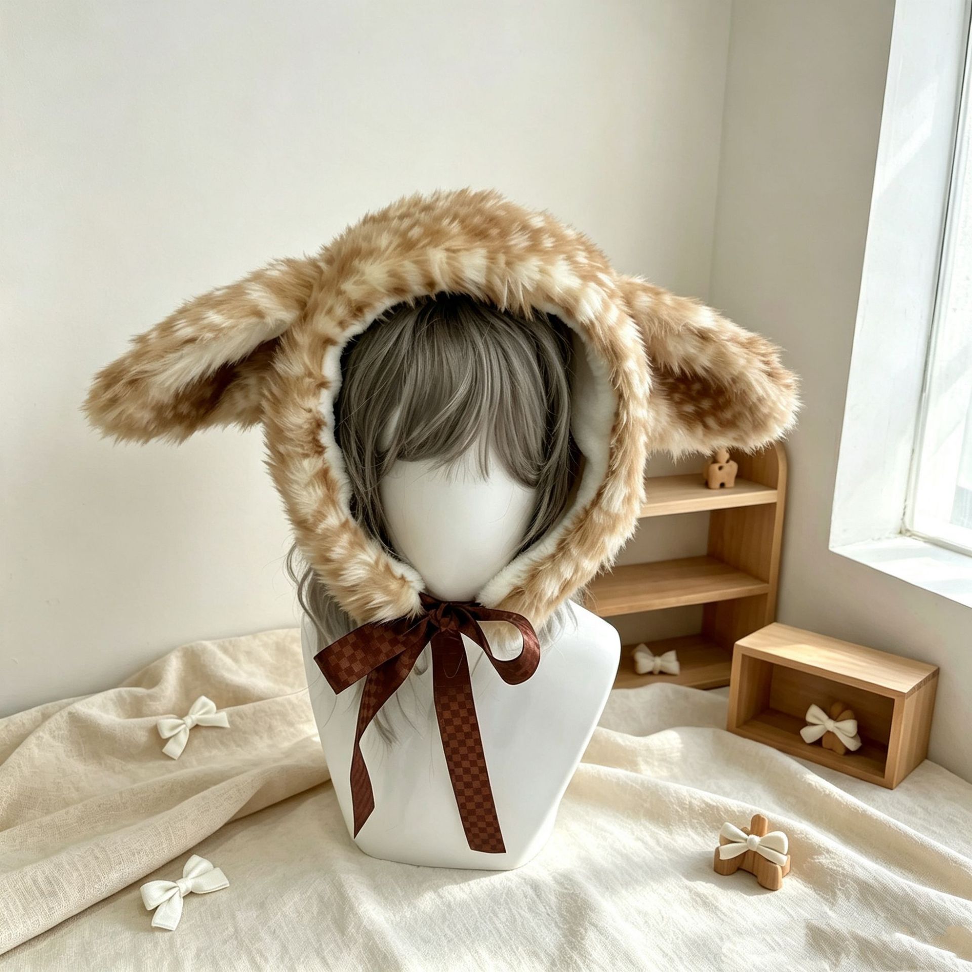 Winter Elk Print Plush Earmuff - Winter Cycling Commute ulasan dan harga