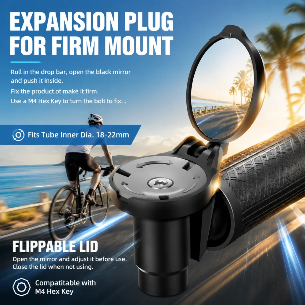 Bicycle Rearview Mirror Bike H - Mirror Handlebar Convex ulasan dan harga