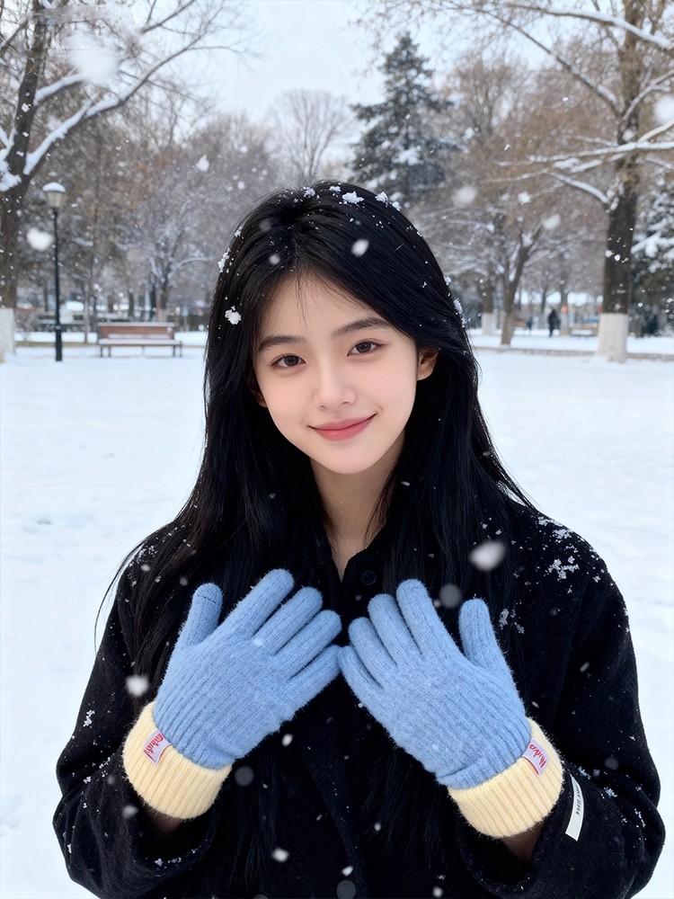 Korean Style Knitted Plush Glo - Winter Cycling Commute ulasan dan harga