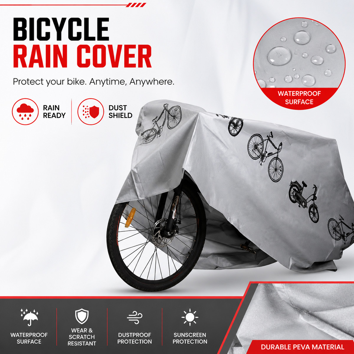 PINMOAP Universal Bicycle Rain - Cycling Commuter Backpack Waterproof ulasan dan harga
