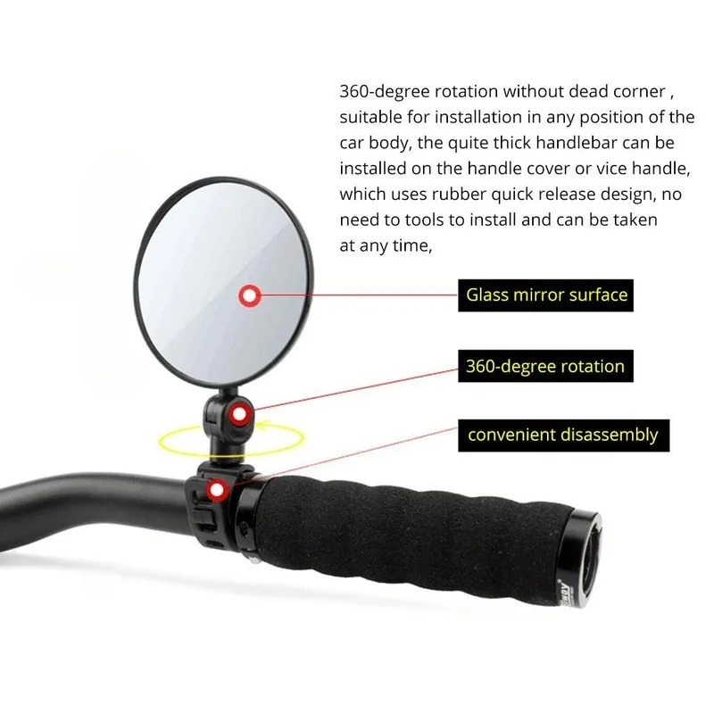 Bicycle Rearview Handlebar Mir - Mirror Handlebar Convex ulasan dan harga